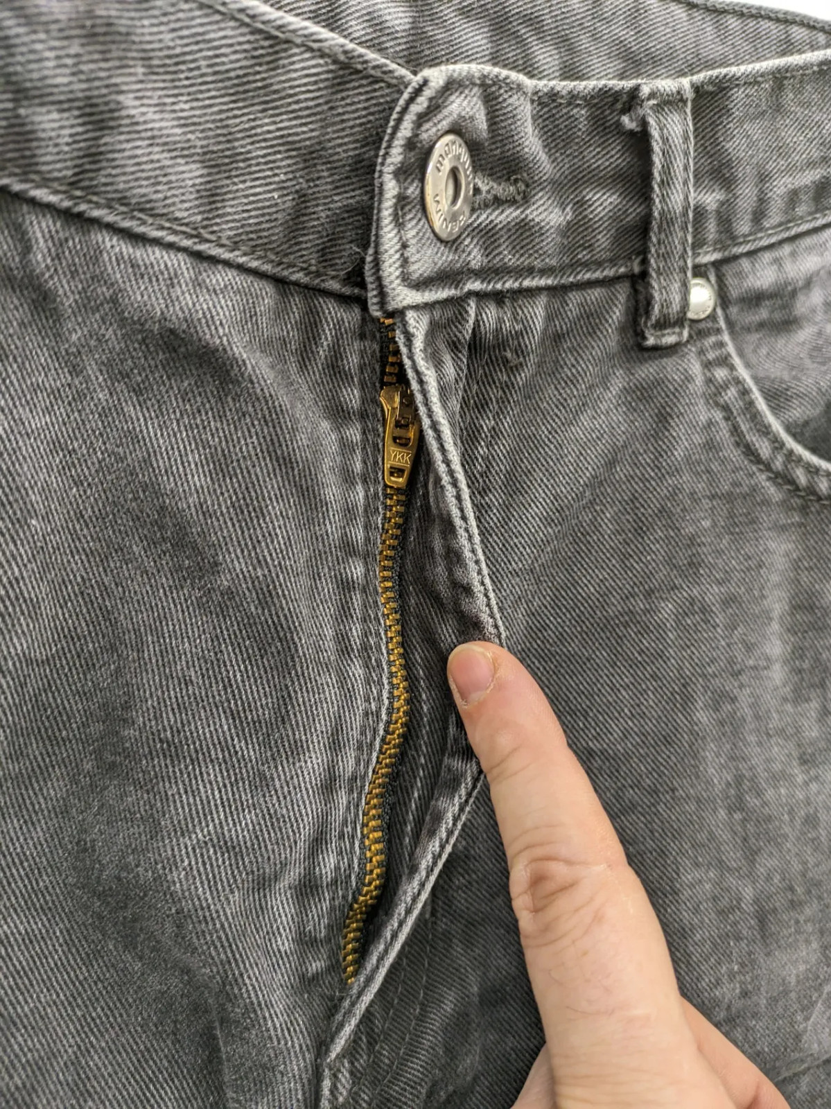 Manguun Herren Jeans Hose Gr W33 L30 Schwarz Grau Regular Fit Denim 2507 image 7