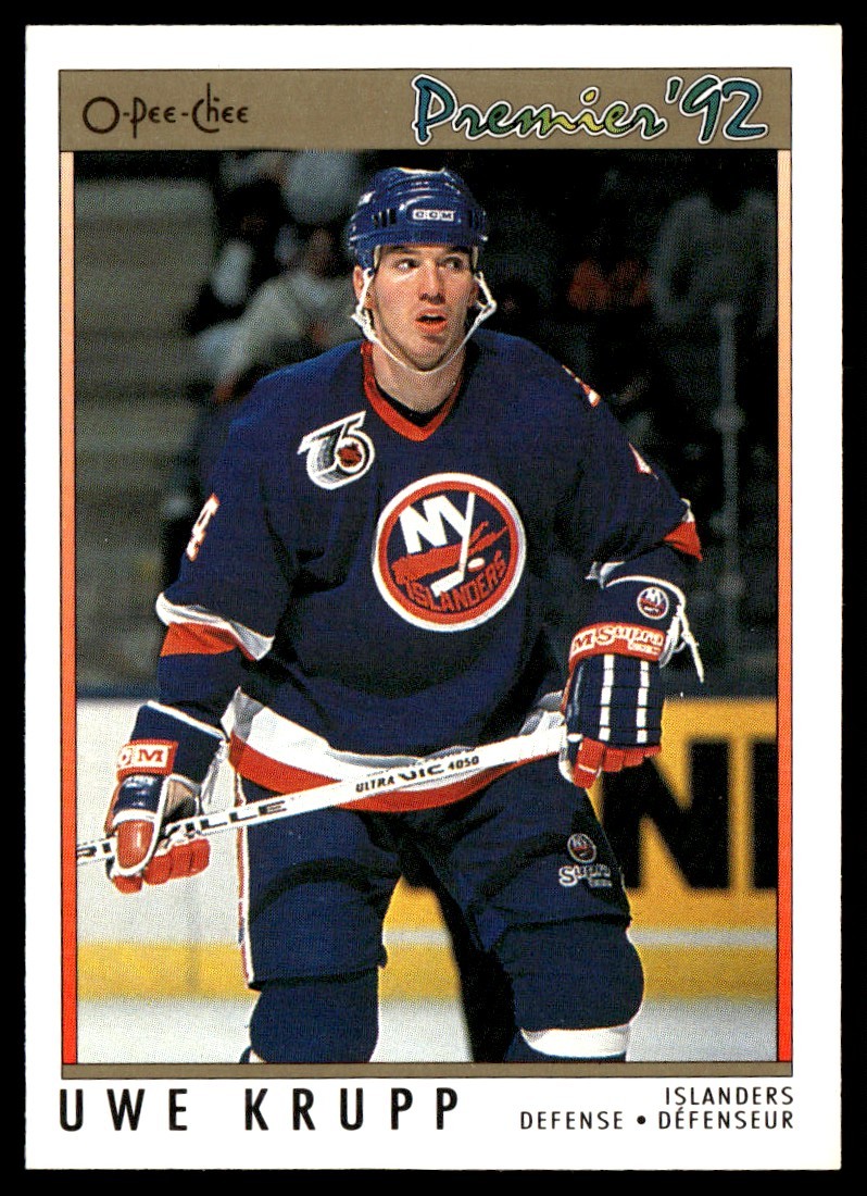 1991-92 O-Pee-Chee Premier Uwe Krupp New York Islanders #140