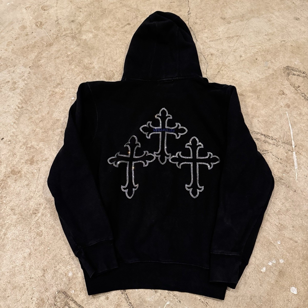 Versailles Womens Small Full Zip Jacket Triple Cross Embellished