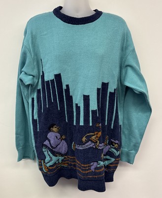 VINTAGE FUBU PLATINUM FAT ALBERT SWEATER 3XL   Junkyard Gang Rare