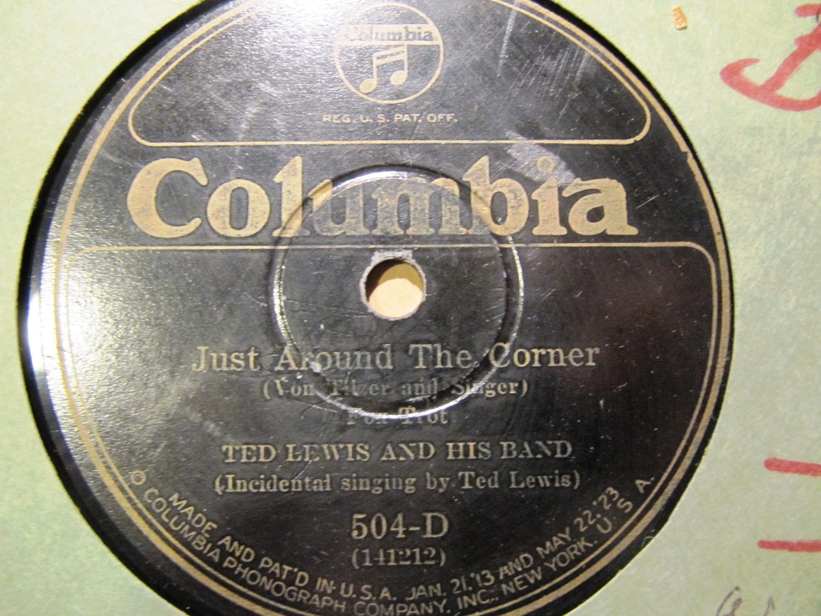 1925 TED LEWIS Band Just Around the Corner While we Danced til Dawn COLUMBIA 504 thumbnail 3