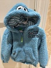 Sesame Street Cookie Monster Blue Cozy Sherpa Lined Hoodie Size 3T