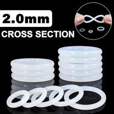2.0mm Cross Section White O Rings VMQ Silicone Rubber Food Grade 1mm-86mm ID