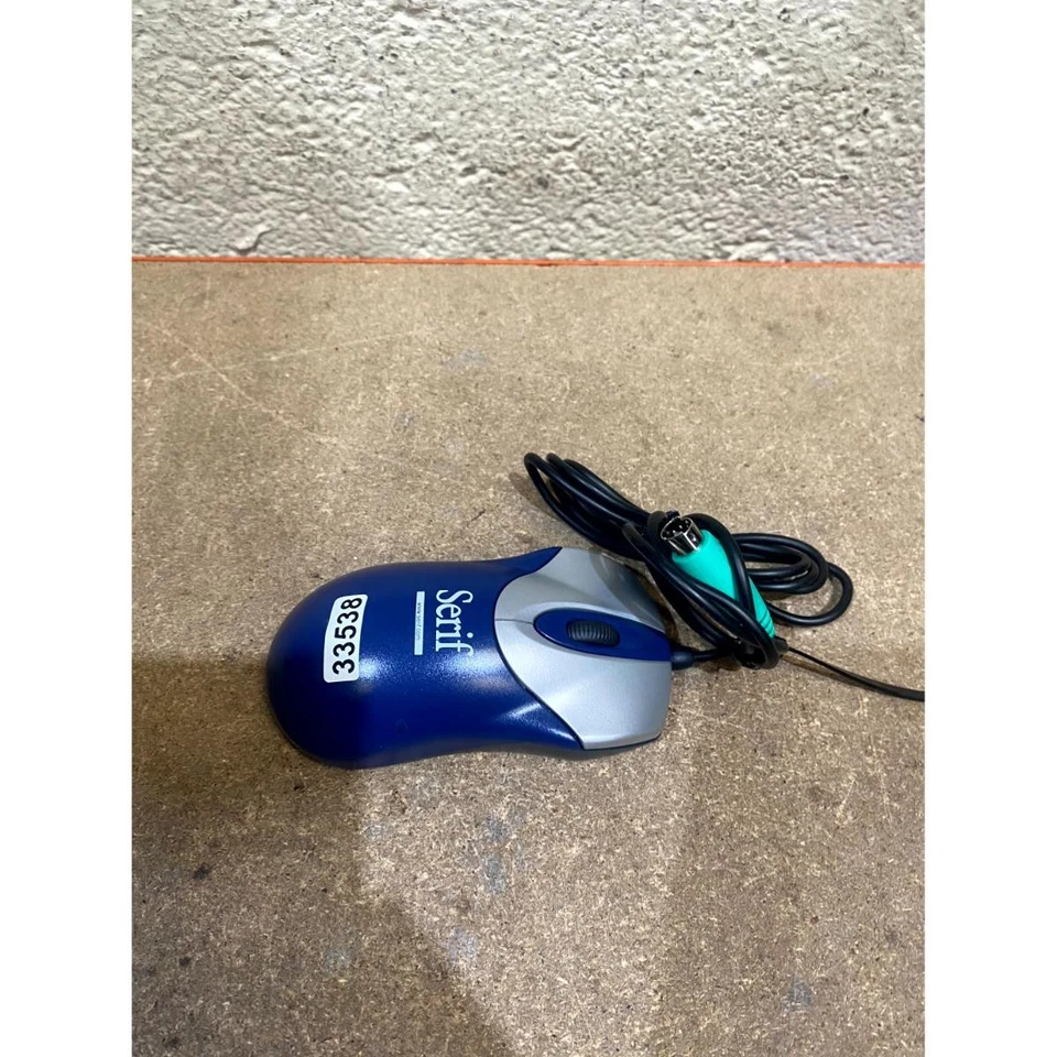 Serif 3D Standard Mouse Blue Silver Plug & Play PS/2 3-Buttons 820 DPI Ergonomic - Image 3 of 4