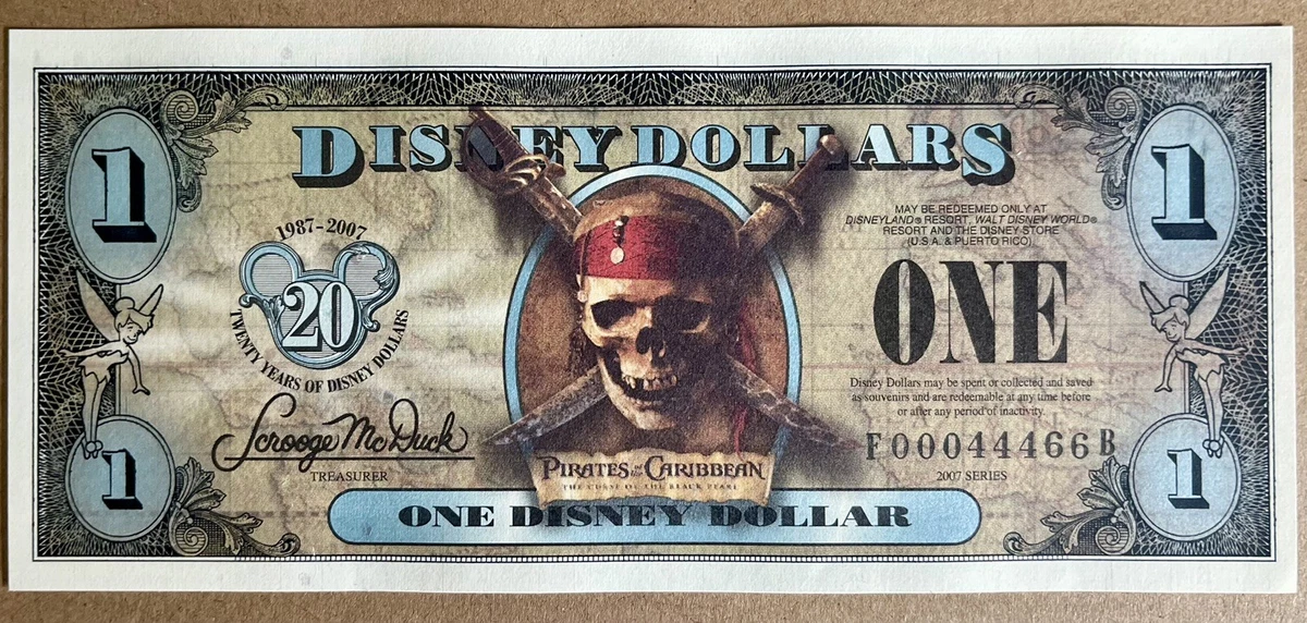 Pirates of the Caribbean Disney Dollars (1968-Now) for sale | eBay