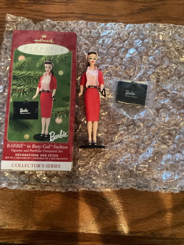 Hallmark Christmas Ornament~2001 Barbie In Busy Gal~NIB Series 8