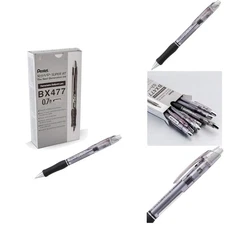 RSVP Super RT Black Ink Ballpoint Pens - Refillable, 0.7mm Fine Line, 12 Pack