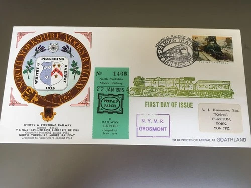 GB STAMPS NORTH YORKSHIRE MOORS RAILWAY FIRST DAY COVER REF No 4392