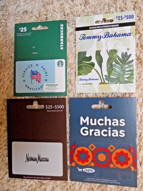 Gift Cards, Collectible, four new cards with backing, no value on cards   (IU)