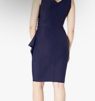 Alex Evenings Women's Slimming Side Ruche Cocktail Dress Party Blue Petite  12 | eBay
