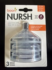 Sealed Boon Nursh Silicone Nipple Modeled After Mom 3pk EN14350