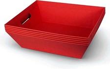 LATERN 6Pcs Large Empty Gifts Baskets, 25CM x 20CM x 11CM Red Gifts Baskets Wine