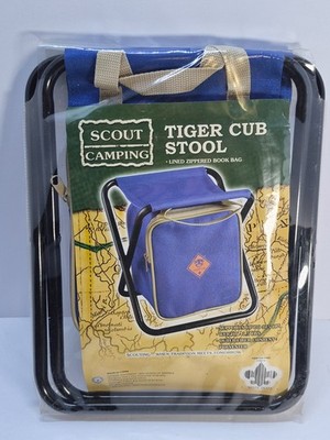 New Boy Scouts America Tiger Cub Stool Folding Camp Chair Lined Zipper Book Bag 