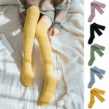 Women Cozy Fuzzy Fleece Long Thermal Socks Over Knee High Warm Stockings Slipper