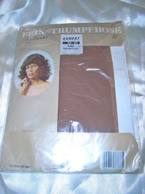 Vintage Retro KUNERT sexy Nylons Feinstrumpfhose Gr. 38-40 PERLMUTT 20 DEN OVP