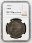 1891 S $1 Morgan Dollar NGC Certified AU55  Very nice condition
