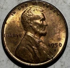 1950-S 1C RB Lincoln Wheat Cent ~ BU ~ #2004