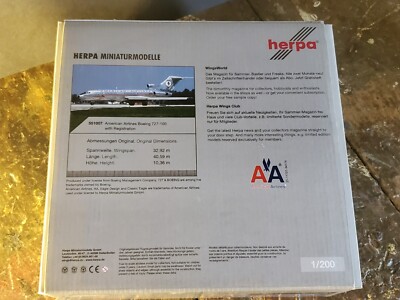 Herpa American Airlines AA Boeing 727-100 Plane N1969 1:200