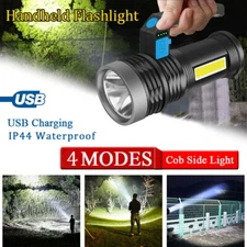 Waterproof Torch LED Searchlight Hand Work Light USB Rechargeable Spotlight Lamp
