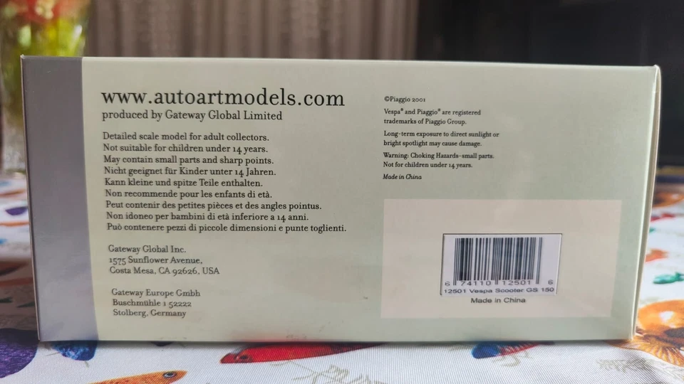 AUTOART VESPA SCOOTER GS150 PIAGGIO 1957 COLORE ARGENTO SCALA 1:12 REF.12501 - Immagine 4 di 4