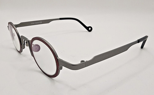 IP PURE TITANIUM EYEGLASSES FRAMES ONLY 7753 Col 3 GUNMETAL MAROON 37-29-140