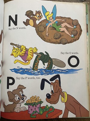 Vintage 1983 Walt Disney Alphabet A-Z Volume 1 Bantam Books Book