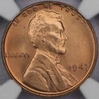 1947 Lincoln Wheat Cent - NGC MS 66 RD