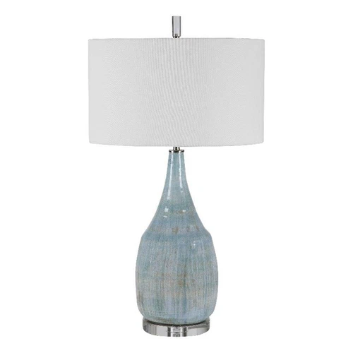 Uttermost Rialta Coastal Steel and Ceramic Table Lamp in Aqua and Teal - Picture 2 of 8