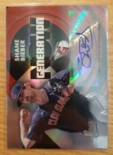 2022 TOPPS GENERATION NOW AUTOGRAPH SHANE BIEBER #13 CLEVELAND GUARDIANS 1/10