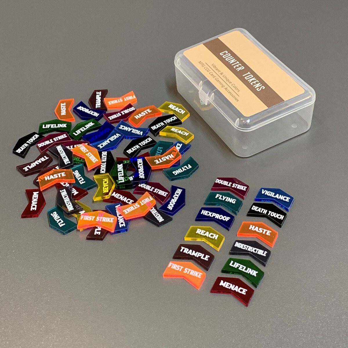 Lot 60 Jetons MTG – Compteurs +1/+1 Et -1/-1 – Boîte Incluse – Pour Magic The Gathering
