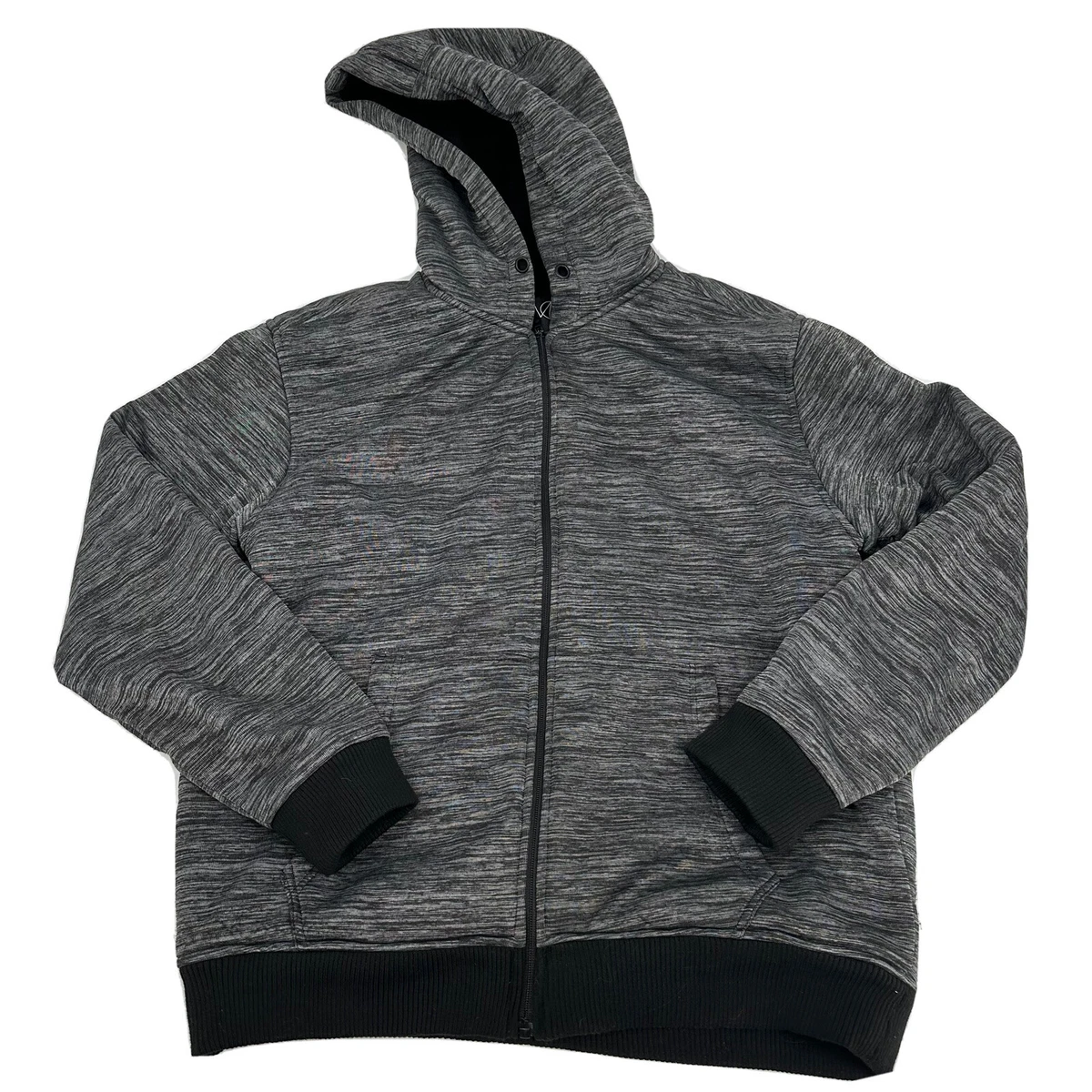 MODERN CULTURE MENS Black Gray Zip Up HOODED JACKET Size L eBay