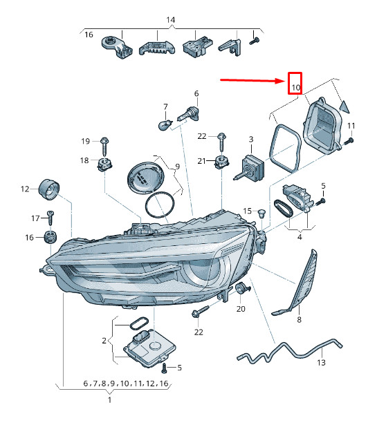 Capuchon de phare avant gauche pour Audi A5 F5 8W6941159