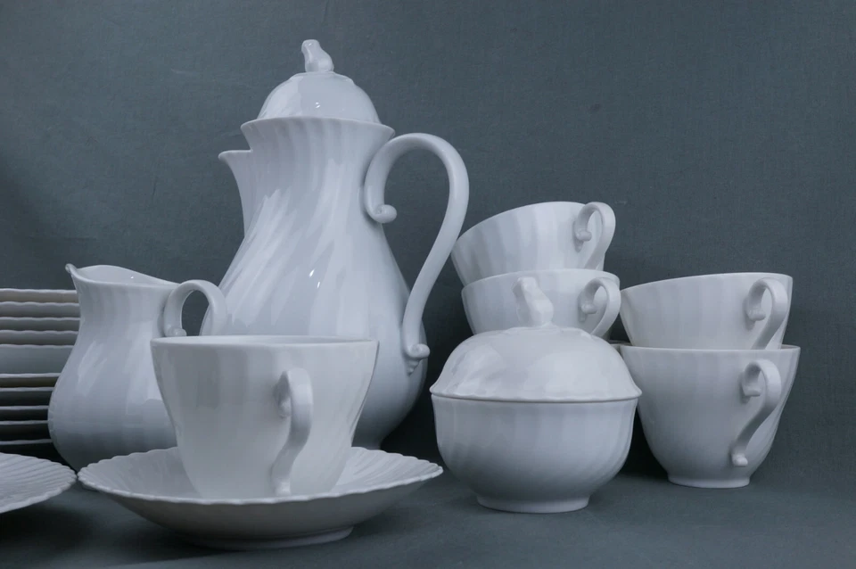 AK KAISER MARIE ANTOINETTE weiss schönes altes Kaffeeservice 6P 21tlg - Bild 3 von 4