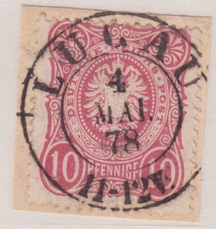 DR Pfennige Mi. No. 33 K2 Lugau reused Saxony 04 May 1878