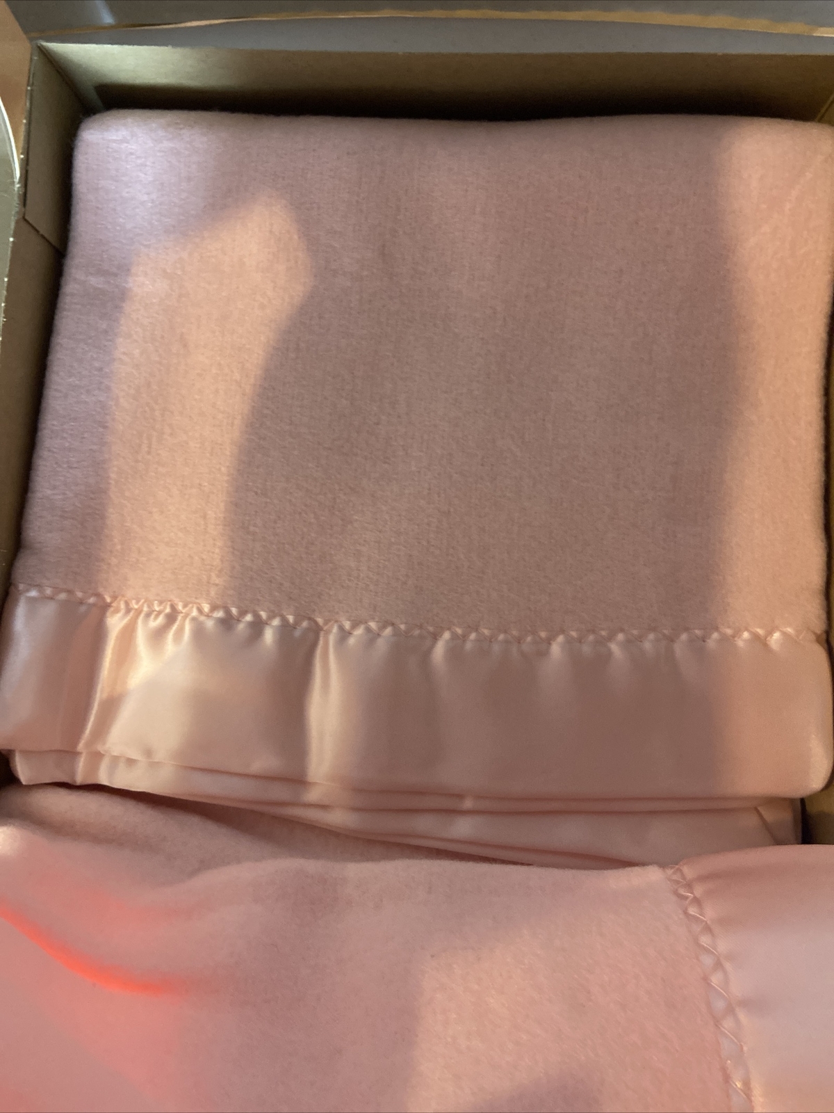 Baby Blanket Embraceable Vintage Pink Baby Crib Blanket Rayon/Nylon/Satin 36x50