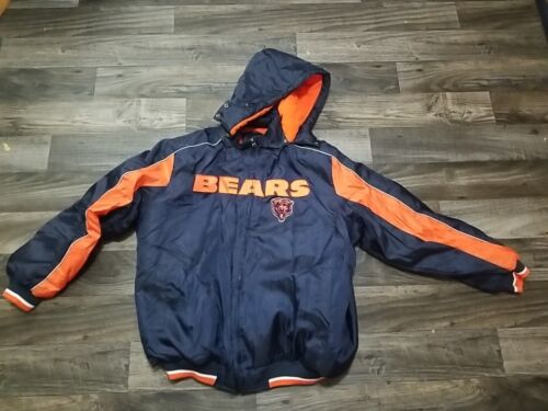 Chicago Bears Jacket Mens XL Insulated Blue Logo GIII NFL Hooded Coat - Afbeelding 1 van 17
