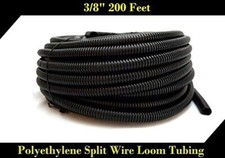 New 3/8" Black Split Loom Tubing Wire Conduit Hose Cover Auto Home Marine 200FT