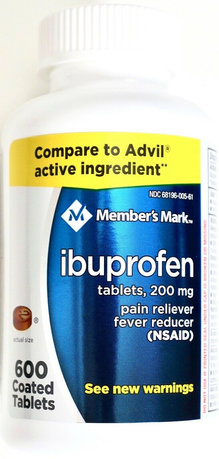 Member Mark Ibuprofen 200mg Pain/Fever Relief, 600 Coated Tablets | eBay