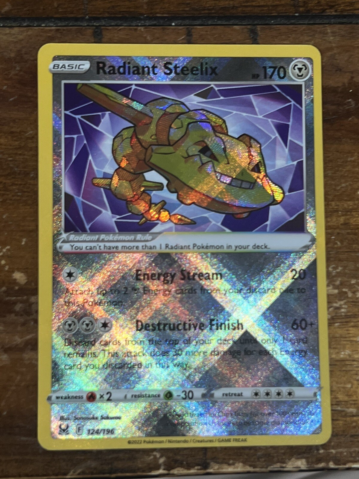 Radiant Steelix 124/196 Ultra Rare Lost Origin Pokemon TCG Near Mint