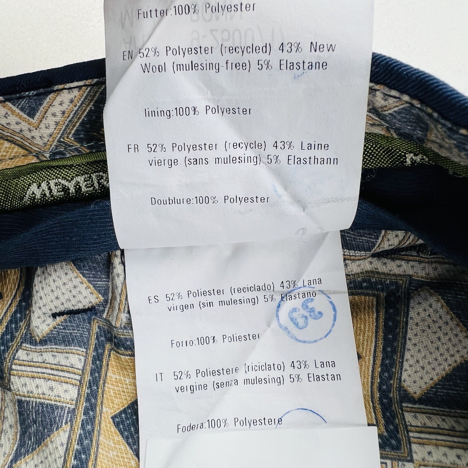 Meyer Bonn Blue Flat Front Polyester Wool Elastan… - image 6