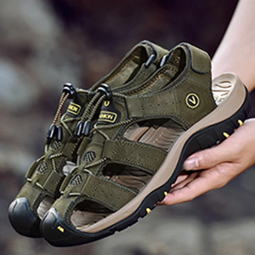 Sandalias de senderismo aventurero para hombre punta cerrada al aire libre playa deporte pesca zapatos - Imagen 52 de 69