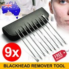 9pcs Blackhead Remover Extractor Tool Pimple Blemish Popper Comedone Kit Clip