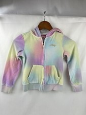 Juicy Couture Girls Tie Dye Velour Full Zip Hoodie Rainbow Girls Size 6