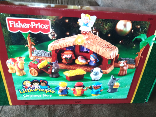 Fisher-Price J2404 - Pezzi di ricambio per presepe Fisher-Price, 3 Wisemen, 1 cammello e 2 asini