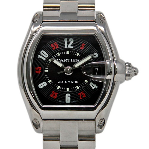 Cartier Roadster W62002V3 2510 Steel Automatic Black Red Arabic #400