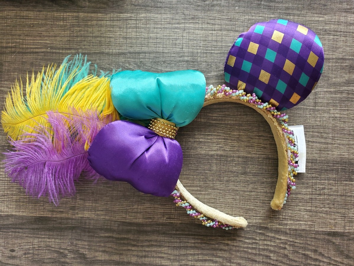 Disney Parks Official Minnie Mouse Mardi Gras Ears - Beaded  display picture 3