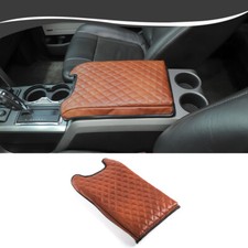 Center Console Pad Leather Armrest Cushion Cover For Ford F150 2009-2014 Brown
