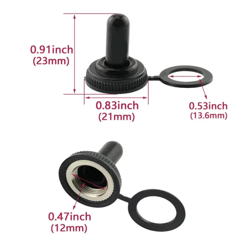 Interrupteur à bascule étanche SPST 15A 250V, 2 broches, marche/arrêt, 1 pièce - Photo 4/4