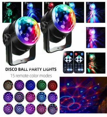 2X RGB Bühnenbeleuchtung Disco Lichteffekt LED Disco Magic Ball DJ Party Show