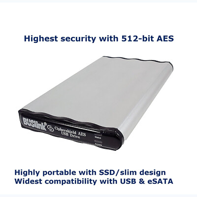 DSX-2TSDG2 2TB SSD USB 3.2 Gen 2/eSATA CipherShield 512-bit AES FIPS 140-2 $Sale